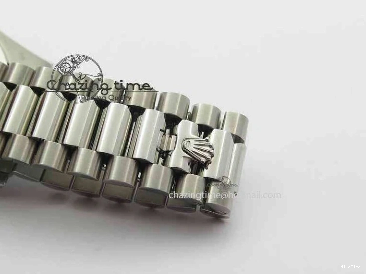 MiroTime 0116 Minimalist Day Date 40mm SS BP Maker Best Edition Diamond Bezel Silver Dial On SS Bracelet A 3697